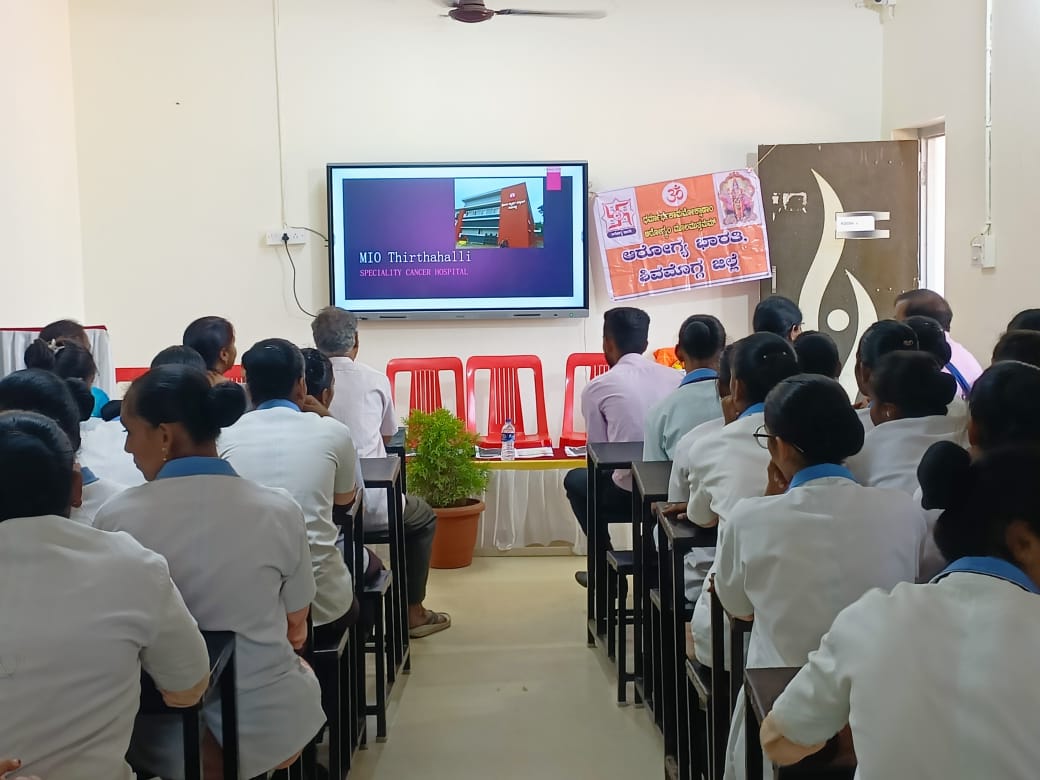 Cancer Awareness program at Bapuji Institute of Paramedical Sciences, Shikaripura