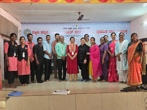 The M.I.O. team poses with the staff of Government Primary School, Mannagudda, Mangalore
